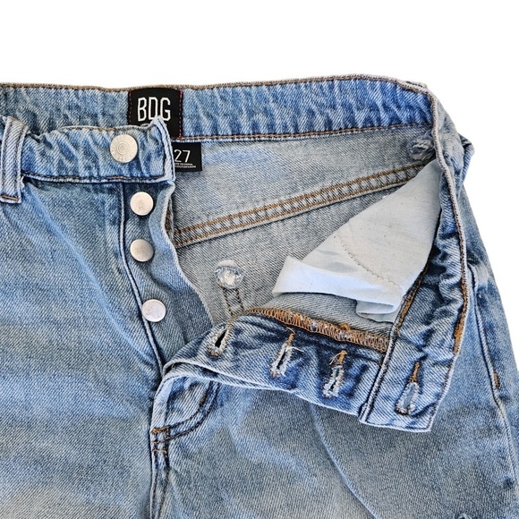 UO BDG high waist slim straight jeans light wash distressed size 27 - Picture 4 of 14